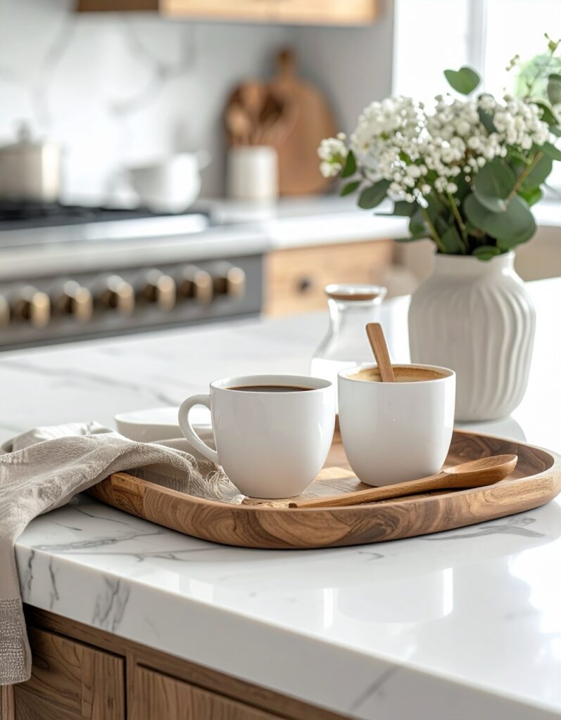 small kitchen counter coffee station