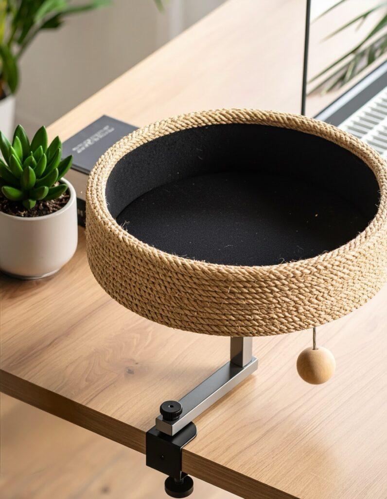 rotating desk bed for cat