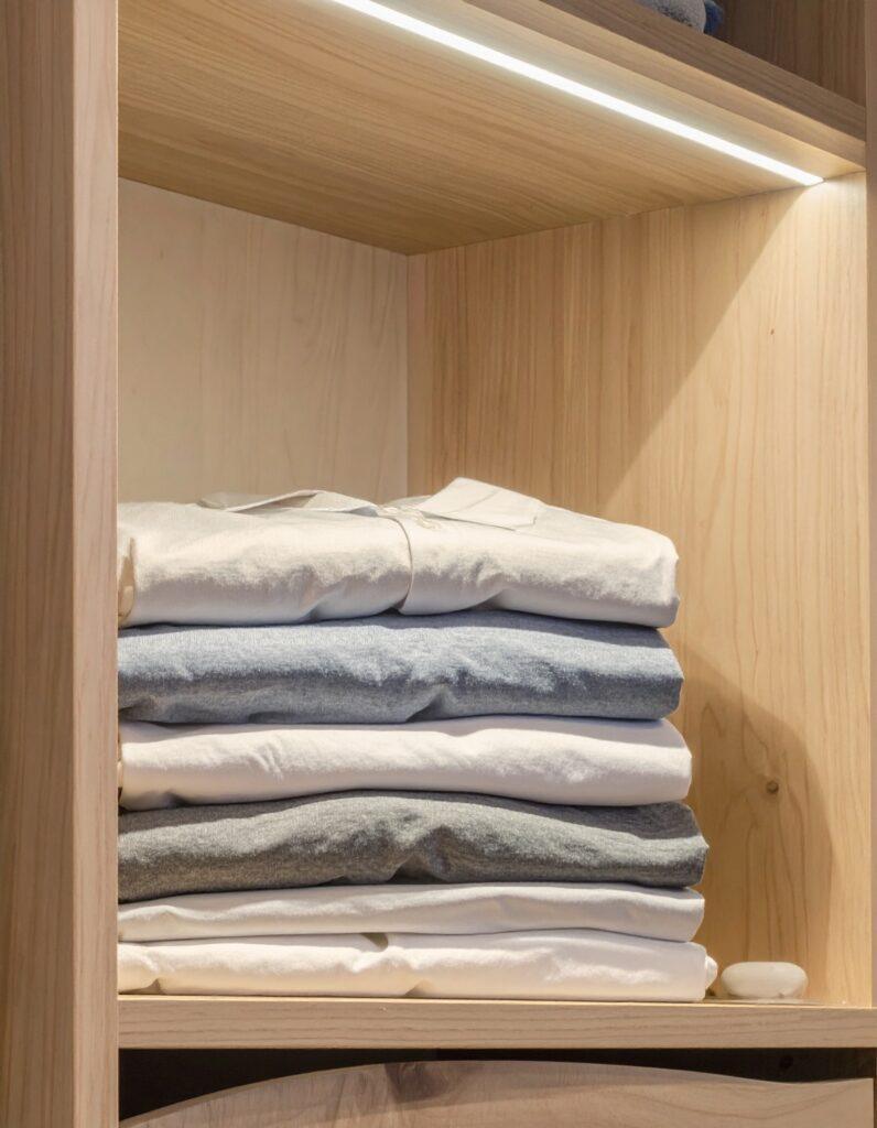 neatly folded tshirts