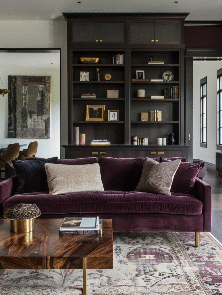 Burgundy Sofa Living Room