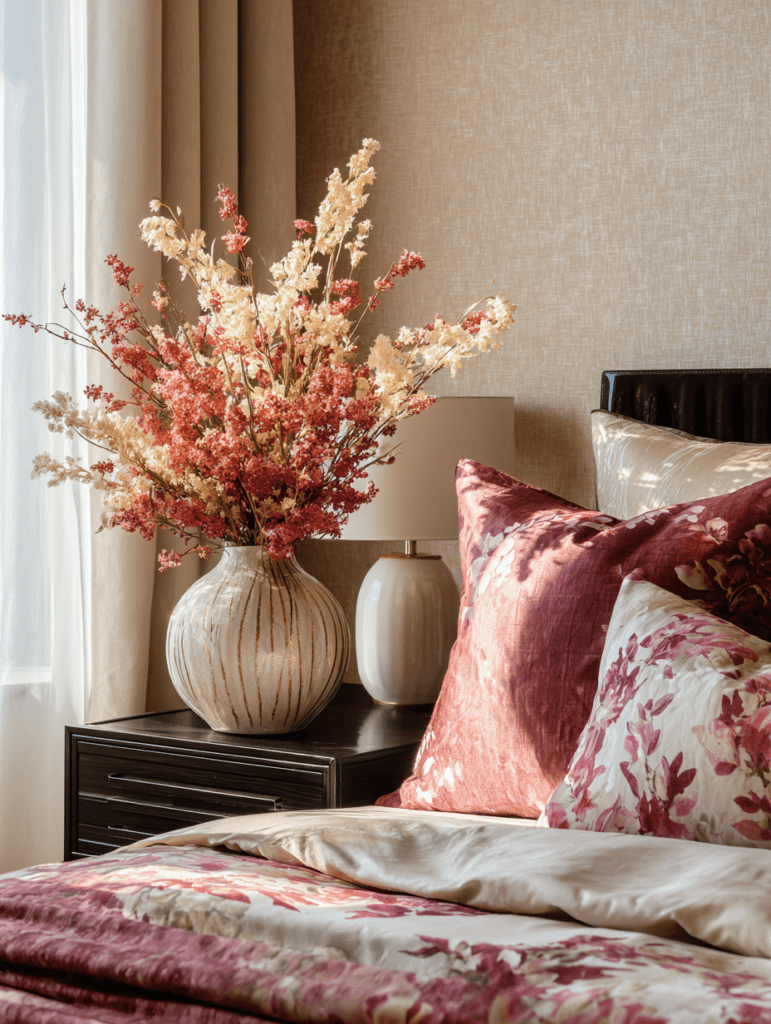 floral bedroom with bouquet