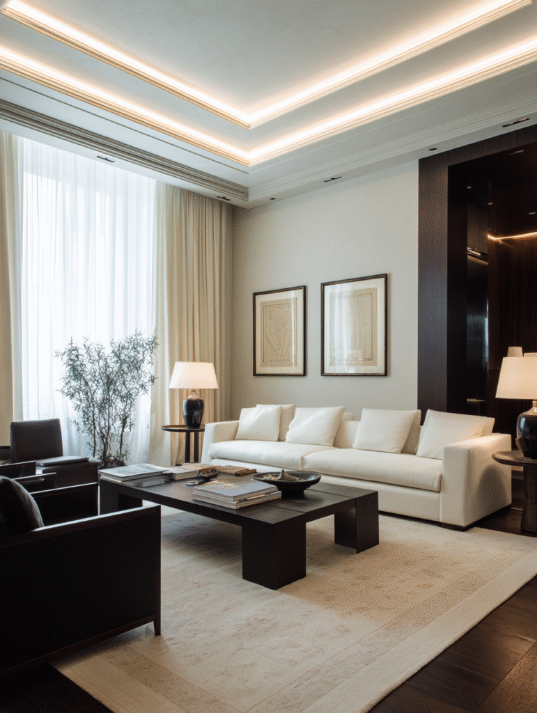 cloud dancer modern living room