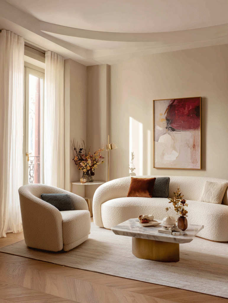 minimal colorful living room