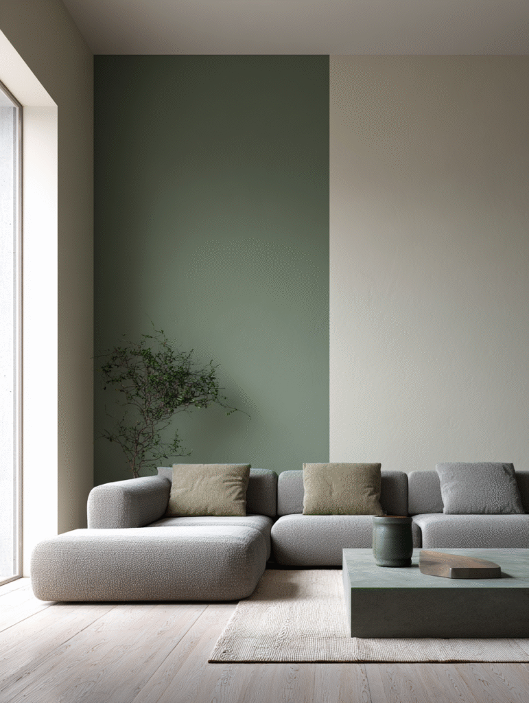 monochrome colorful living room