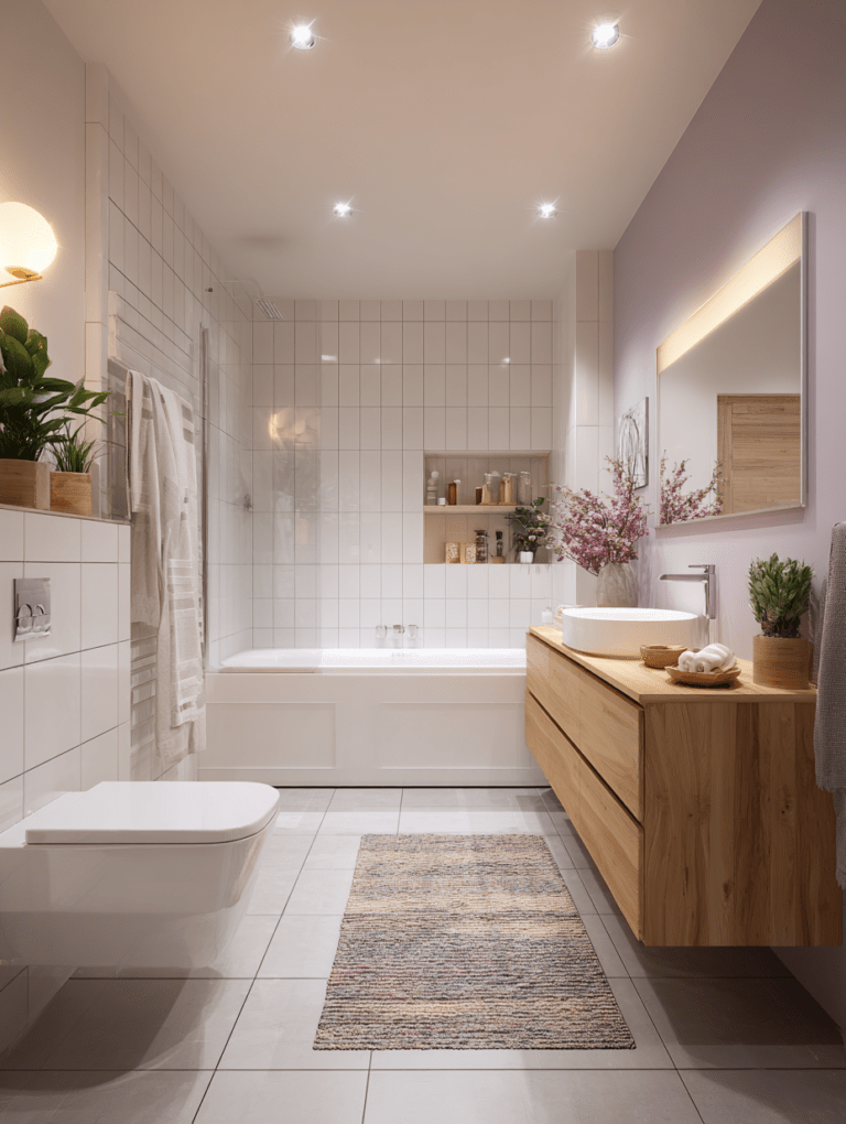 Bathroom with colorful decoration