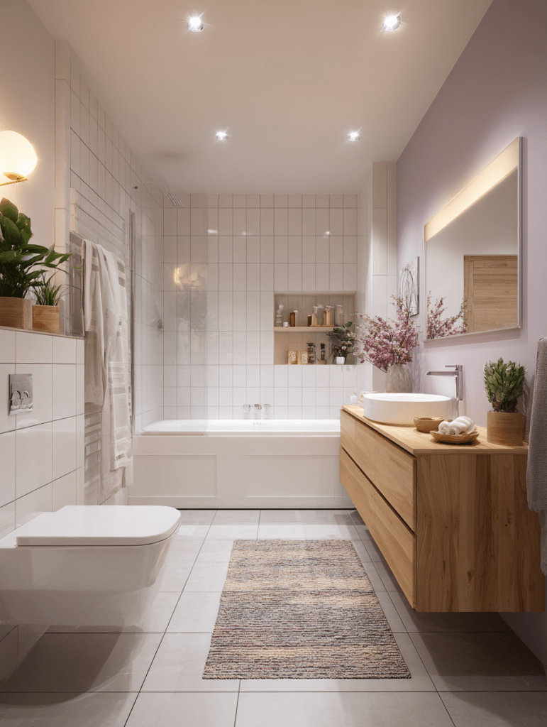 Bathroom with colorful decoration