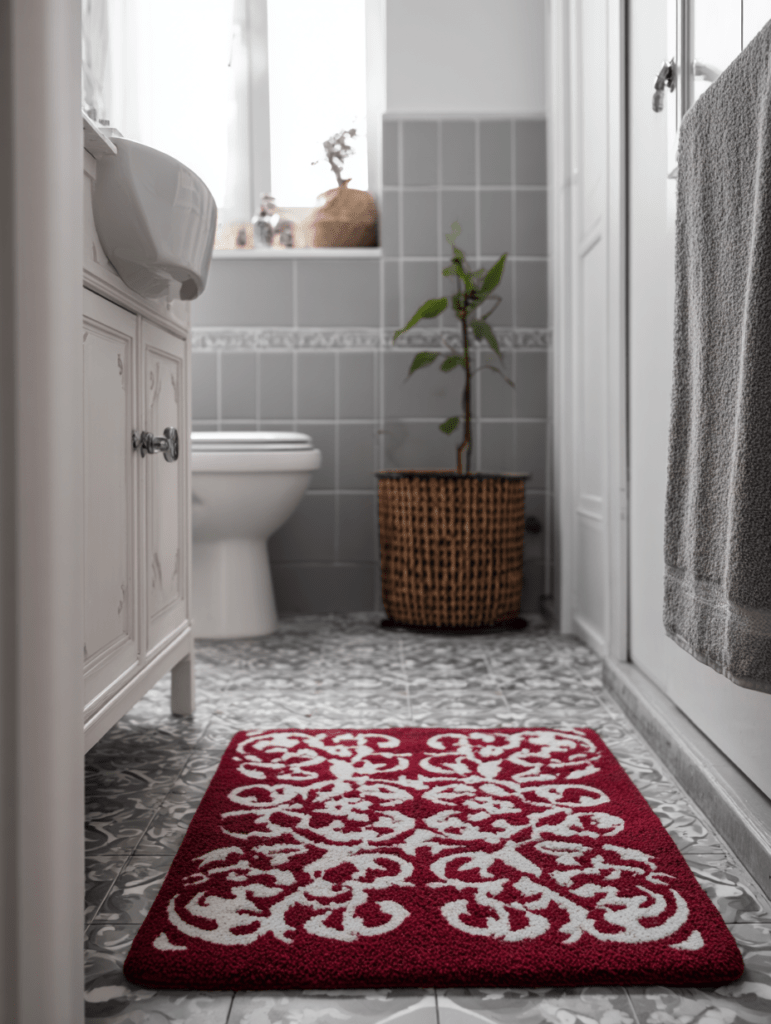 bathroom with colorful decoration