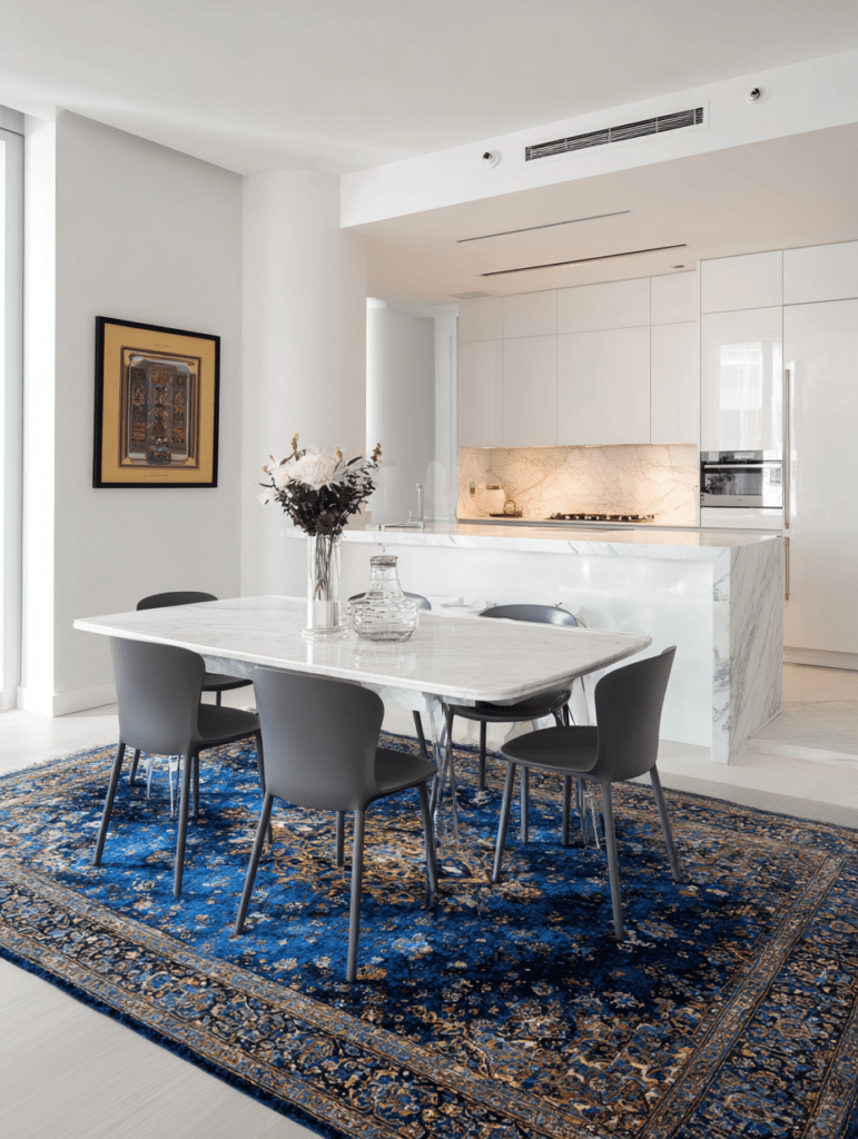 rug in dining area