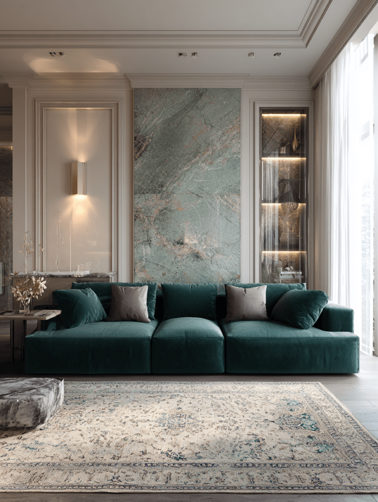 elegant green sofa