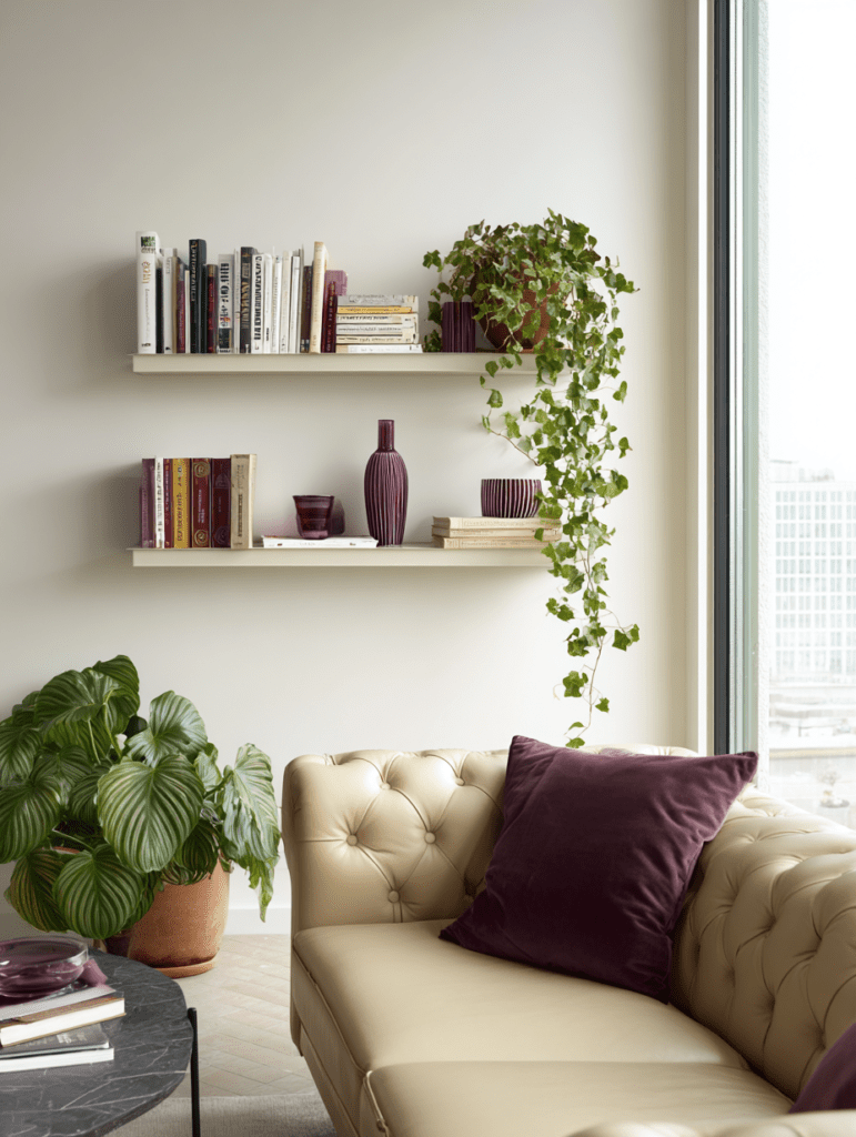 trailing plant living room idea