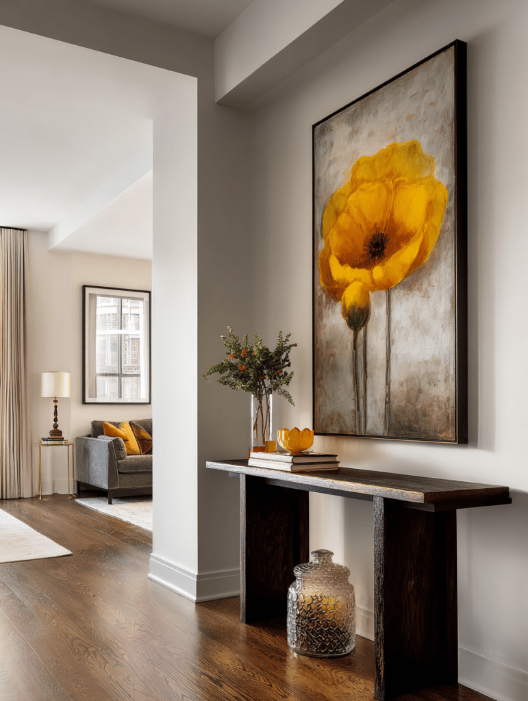 entryway with walnut