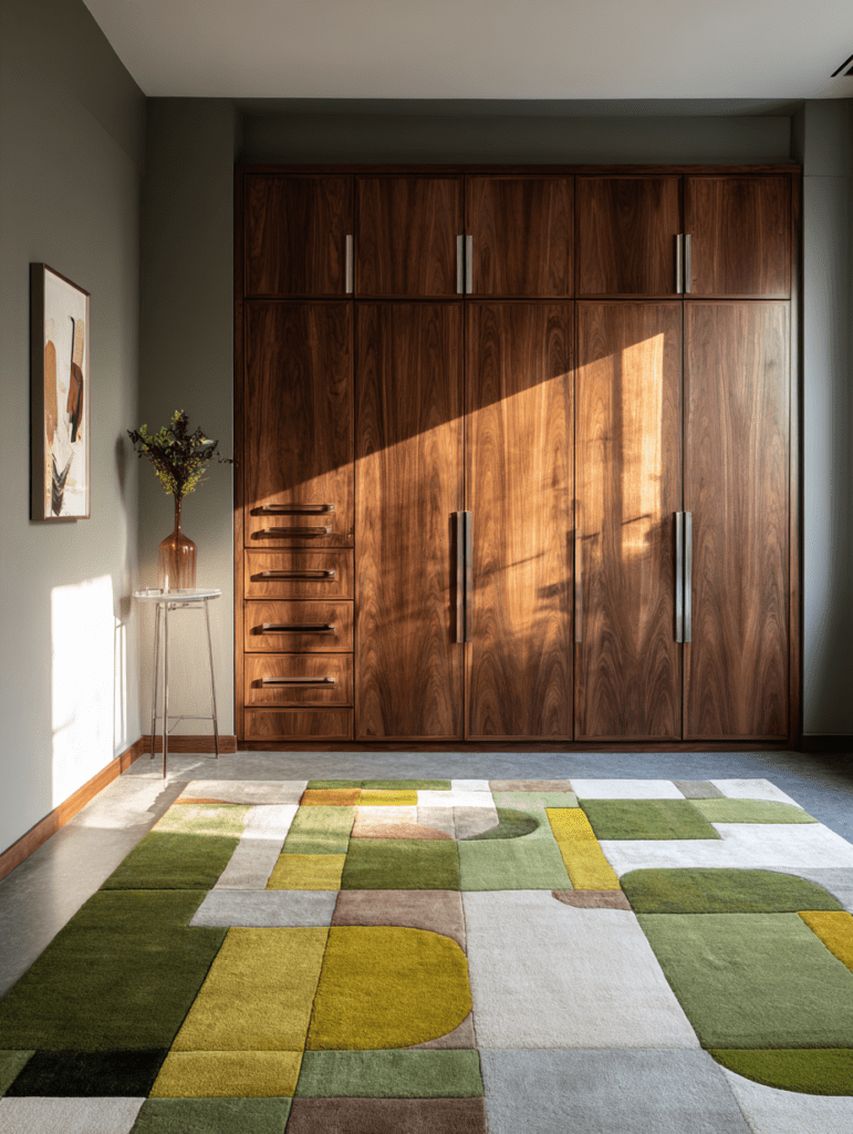 dark wooden wardrobe